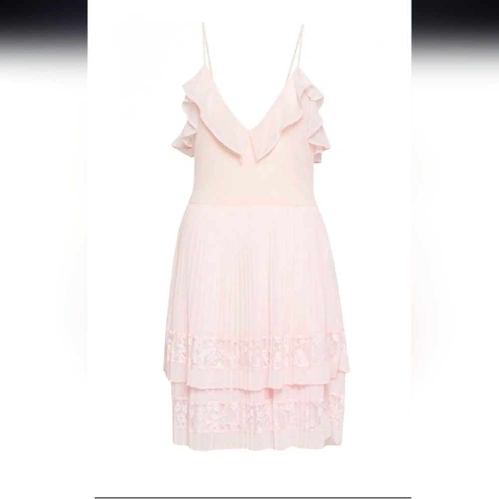 French Connection Adanna Pleat Lace Jersey Dress